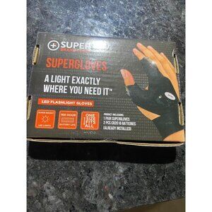 SuperGloves LED Flashlight Gloves One Size Fits All With CR2016 Batteries Instal